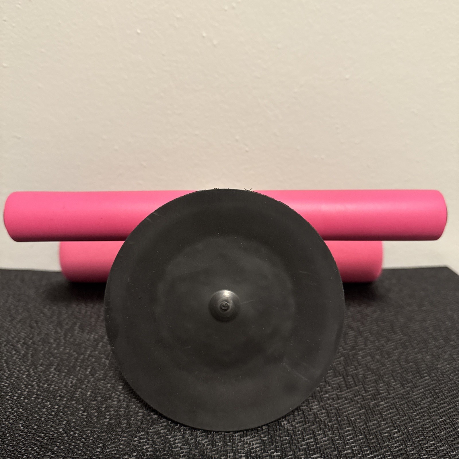 Floor-Mounted Sit-Up Assistant — Strong Suction Cup, Adjustable Footrest (Pink)