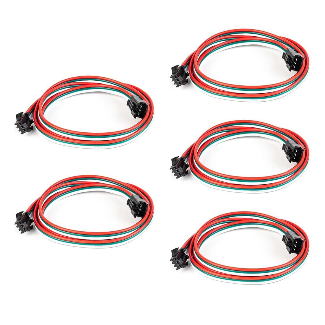 5 PCS 20AWG 3 Pin JST SM Male Female LED Connector 1.64FT 0.5m Cable WS2812B