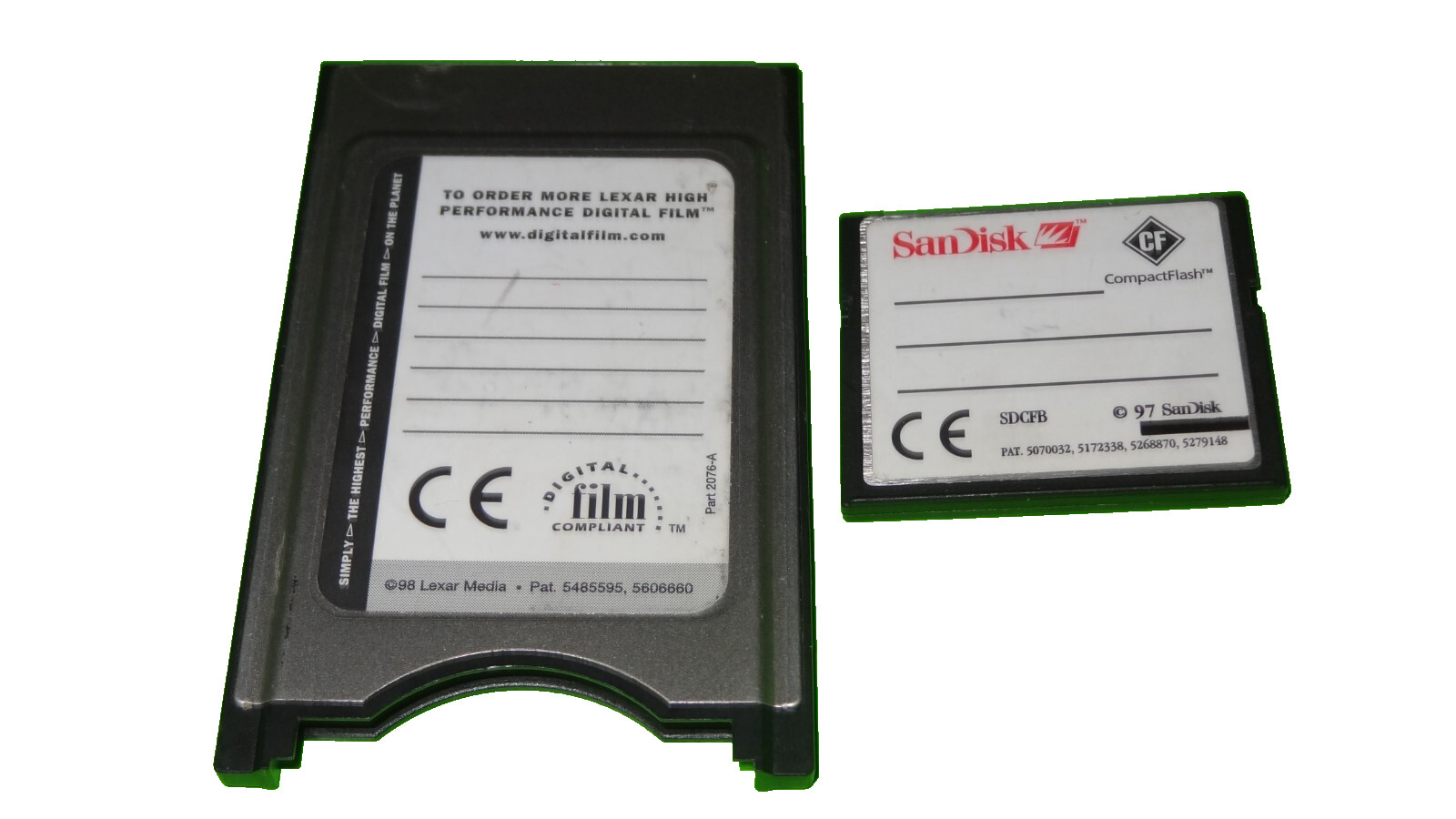 Lexar Media CompactFlash PC Card Adapter PCMCIA with 48MB SanDisk CF Memory Card