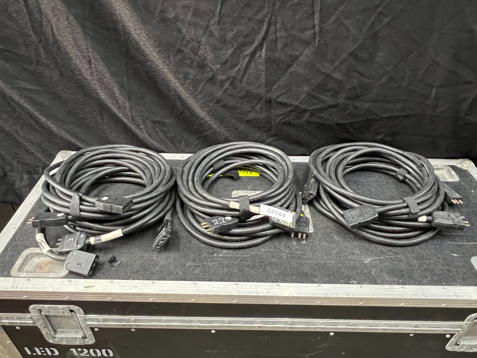Stage 3Pin Cable 15A-250V/20A 125V (M)To(F) 25FT Power Cable #02069 (LOT OF 4 )