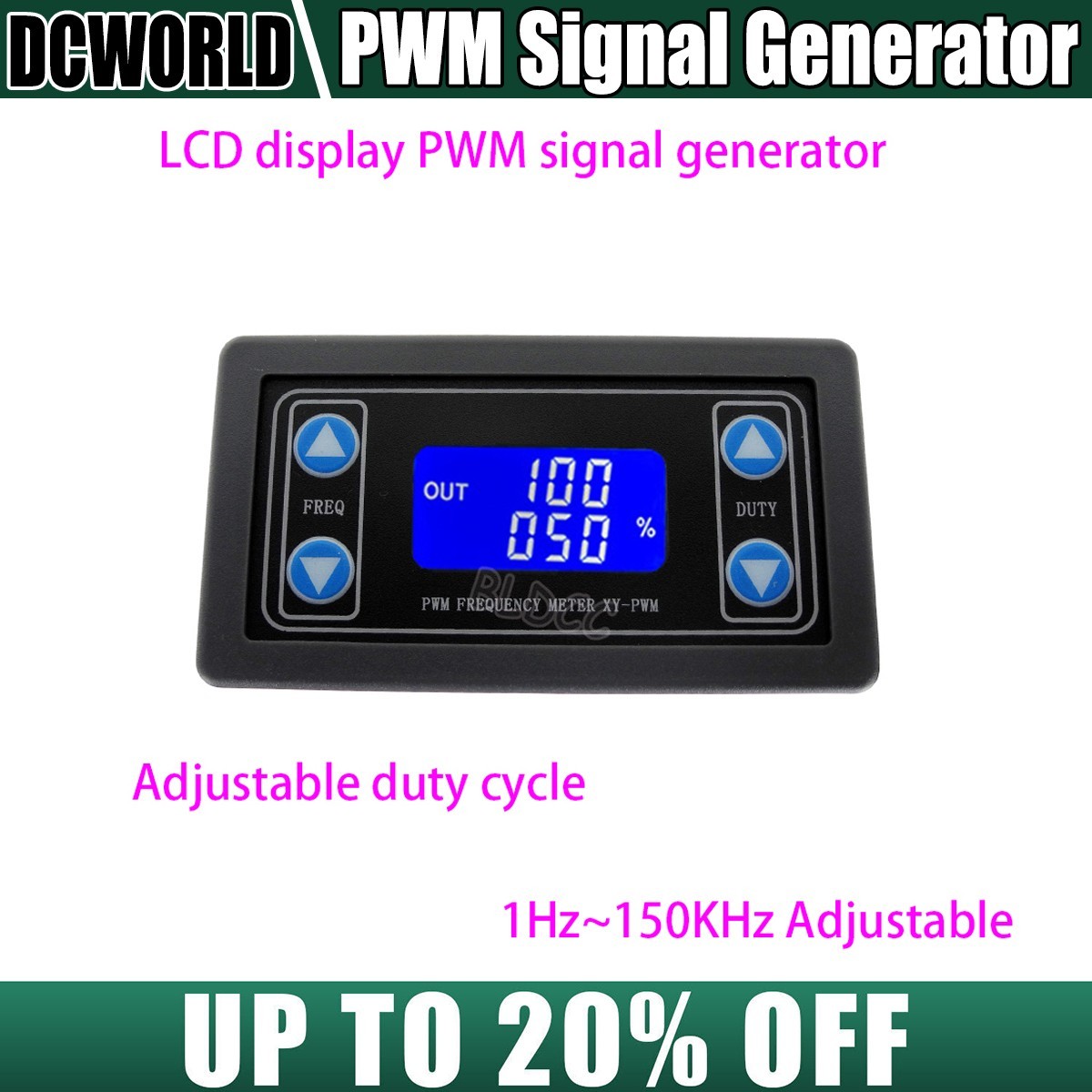 PWM Signal Generator DC3.3V-30V 1Hz~150KHz Adjustable Pulse Frequency Duty Cycle