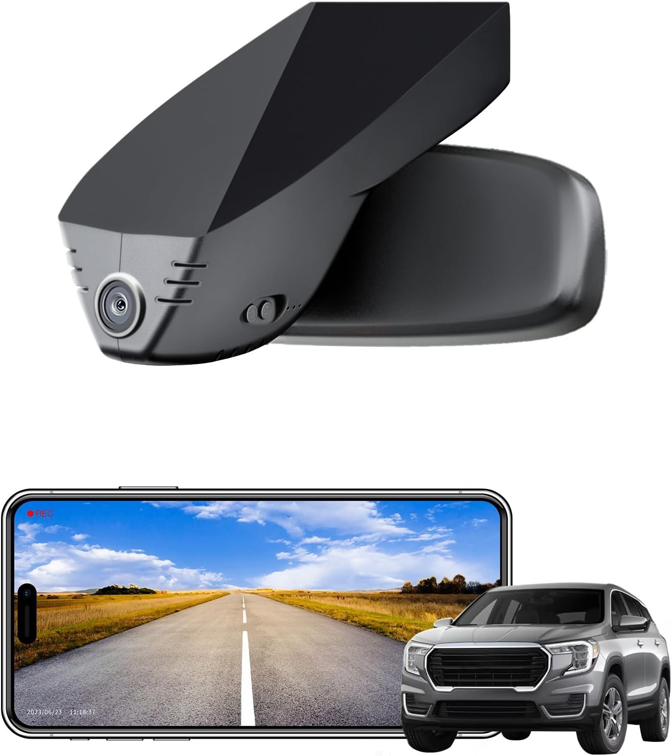 Mangoal Front 4K & Rear 1080p Dash Cam for GMC Terrain 2018-2026 GPS WiFi & App