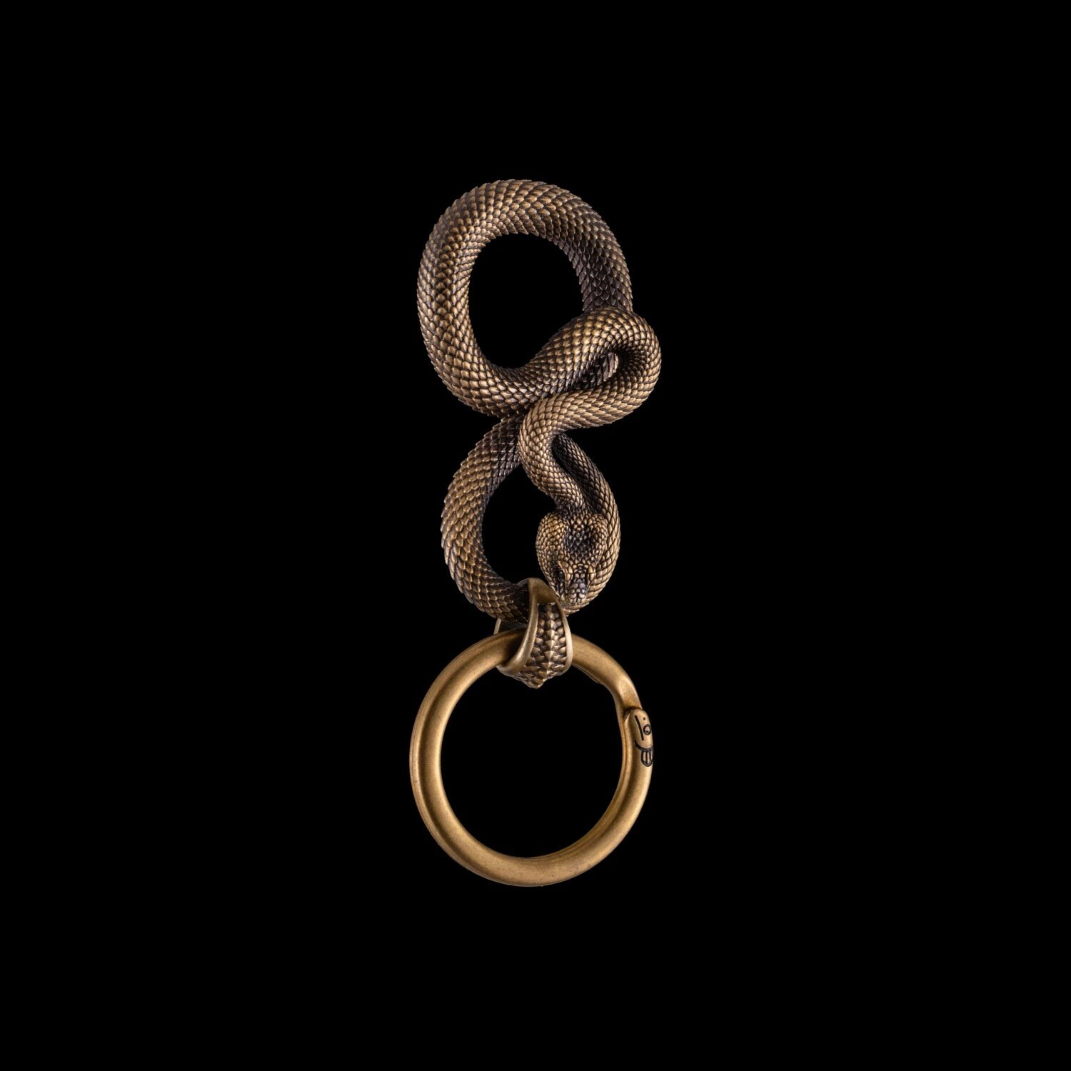 Snake Keychain Goth Animal Novelty Charm Handmade Jewelry Gift for Men Women