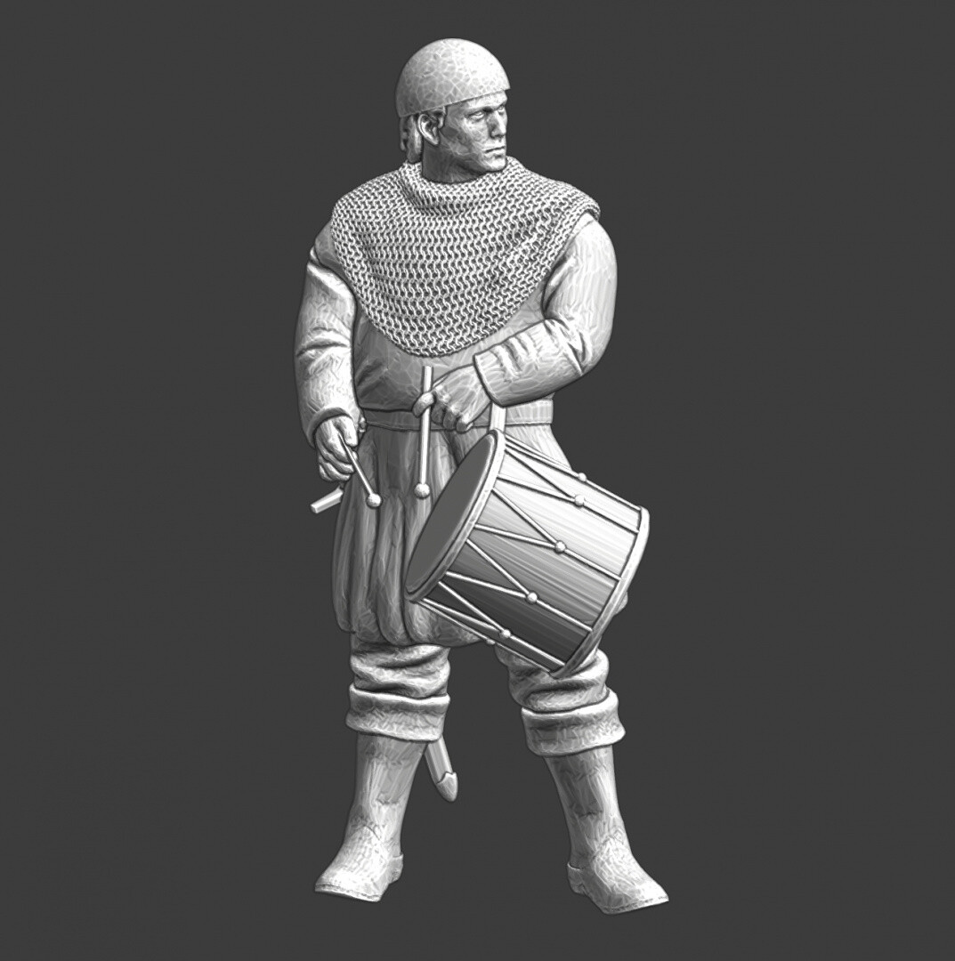 Northern Crusades Miniatures Medieval Crusader Drummer 28mm 32mm 35mm 40mm 54mm