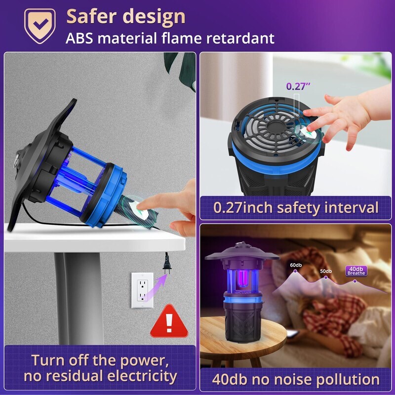 POWIFY Mosquito Trap Outdoor, Bug Zapper with Fluorescent UV Light