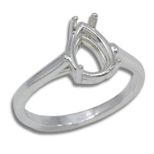 (7x5mm -13x9mm) Pear Shape Single Cathedral Ring Setting (Ring Sizes 4-11 )