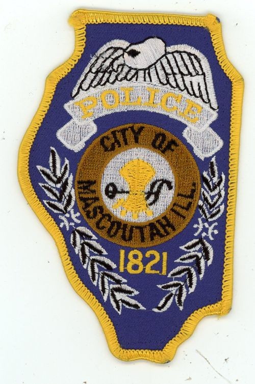 ILLINOIS IL MASCOUTAH POLICE NICE STATE SHAPED SHOULDER PATCH SHERIFF
