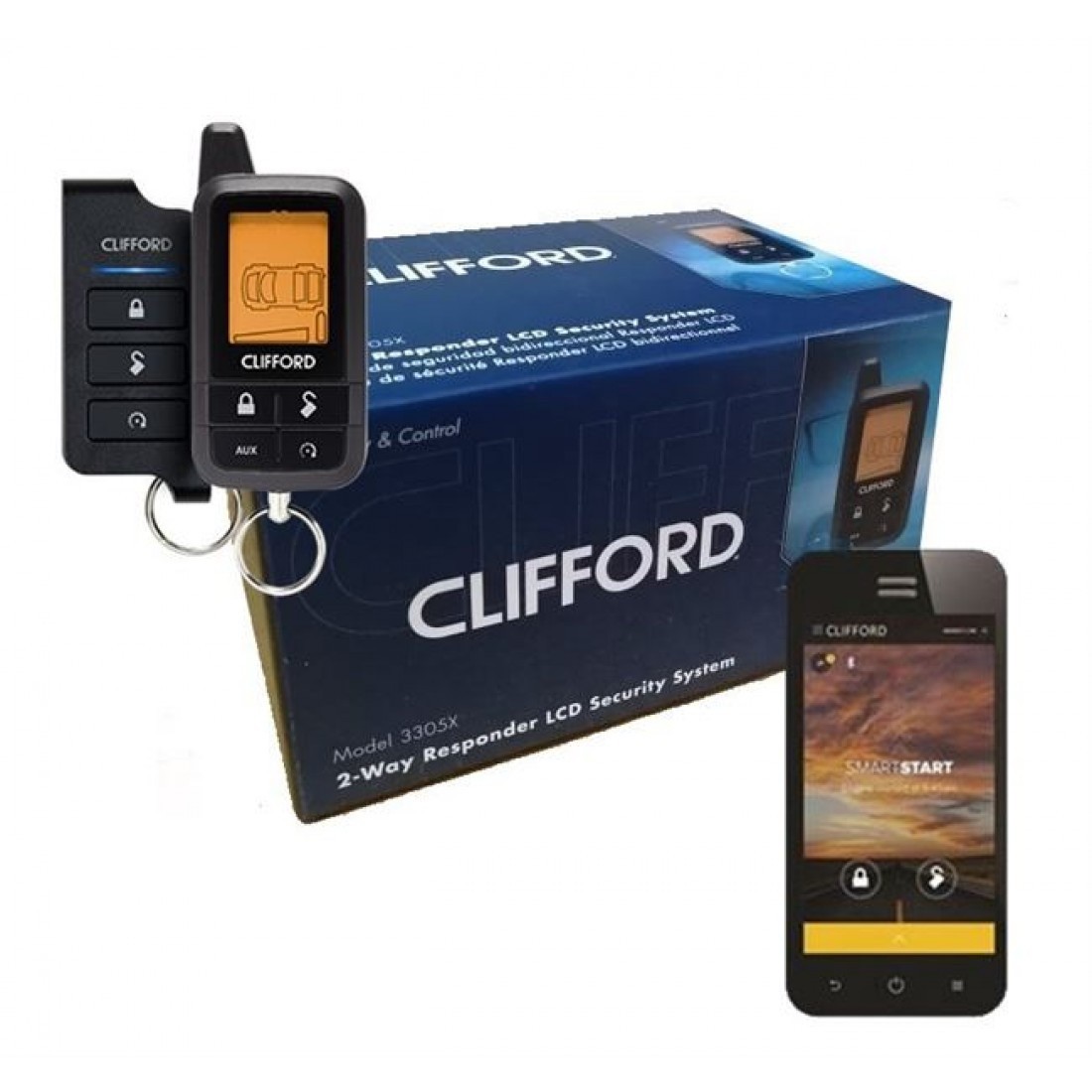 CLIFFORD 3305X CAR ALARM SECURITY 2WAY REMOTE SHOCK SENSOR SIREN