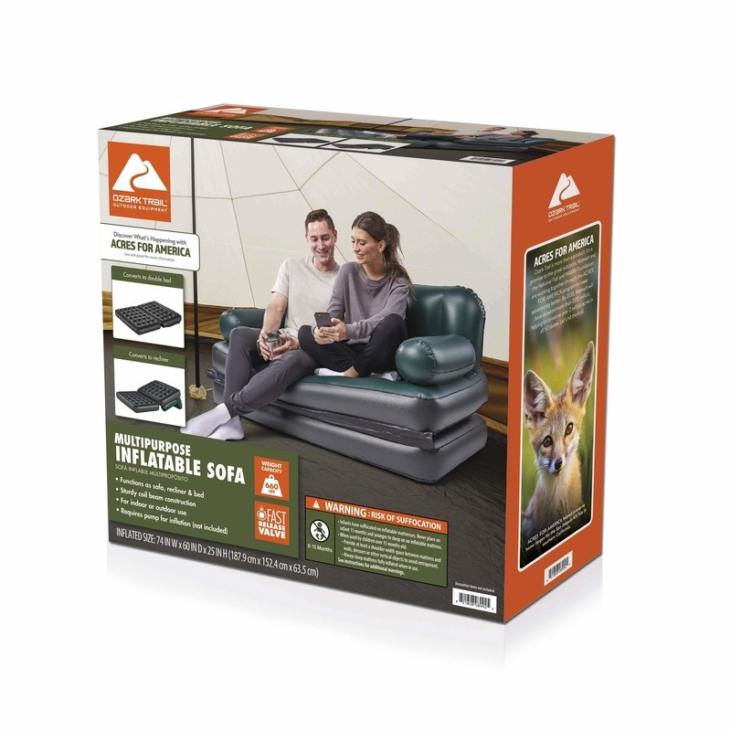 5-in-1 Inflatable Air Couch Portable Sofa Lounge Recliner Double Bed 661lbs New