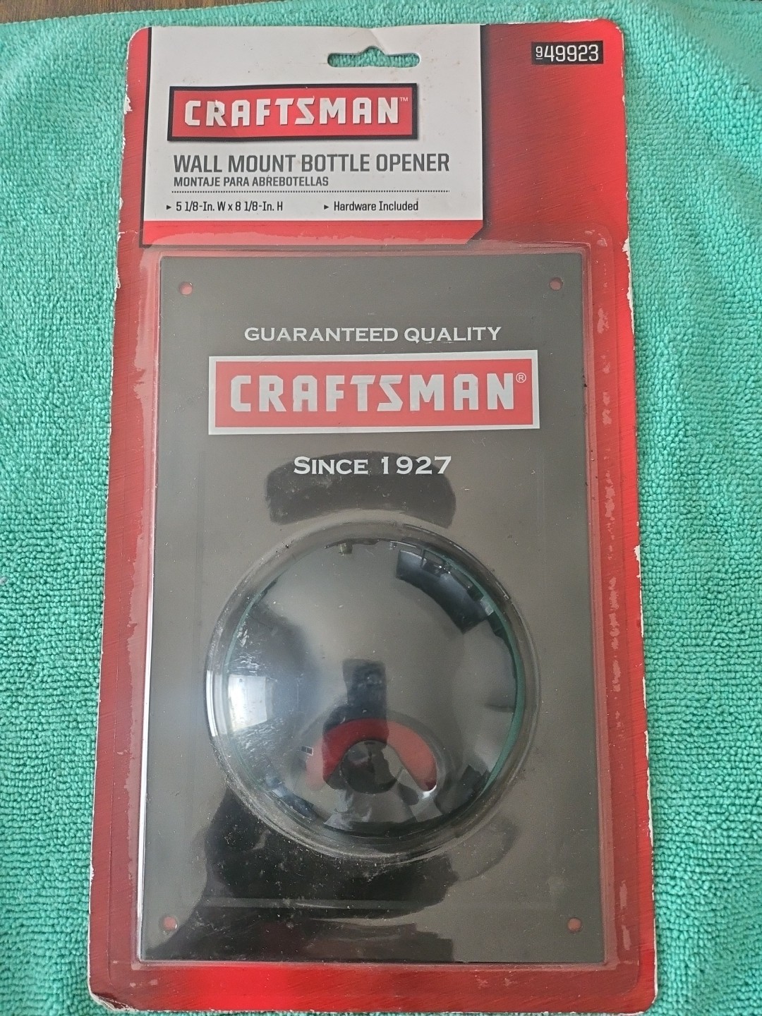 Craftsman Wall Mount Bottle Opener Steel Black 8” x 5.5” Brand New in Package!