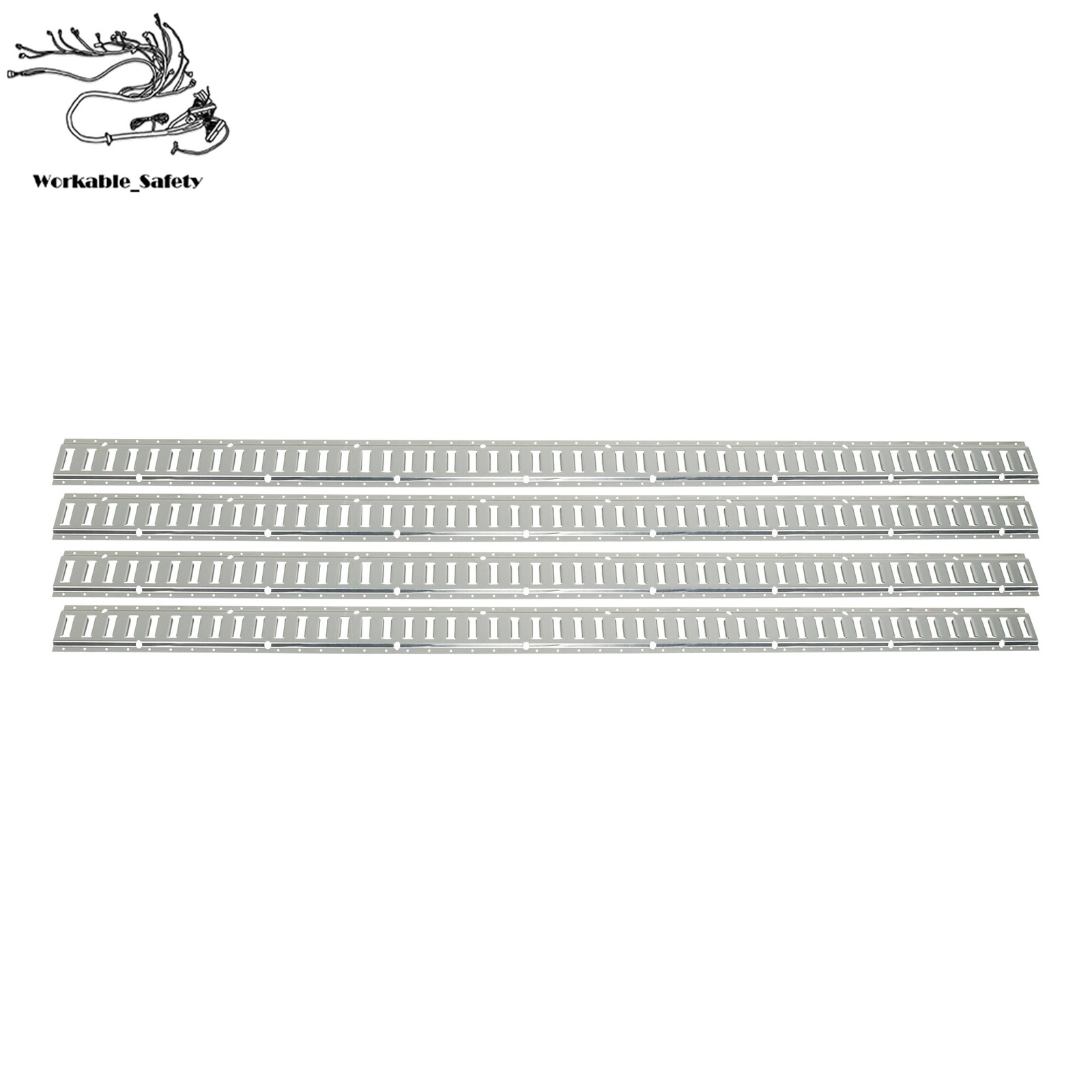 Silver 28 Pack 8 Foot E Track Rails Zinc Plated Steel For Cargo Trailer Tie Down