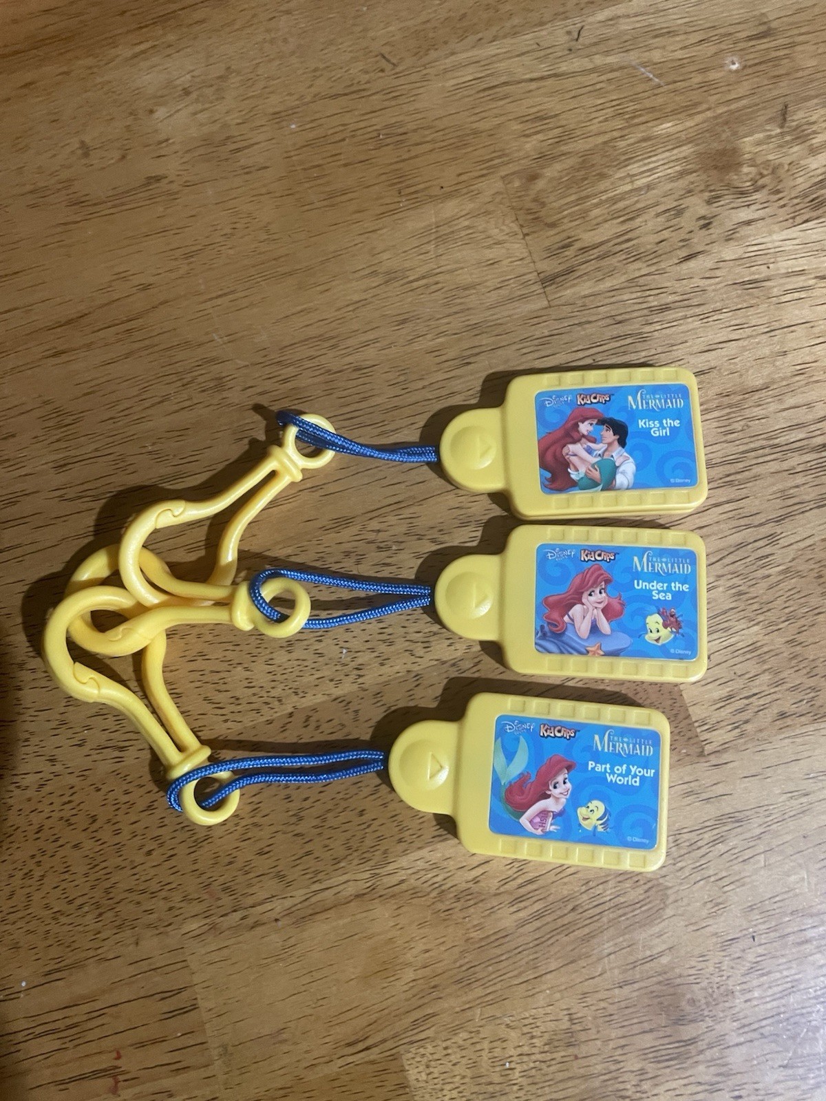 Lot of 3 Vintage 2002 Disney Tunes KIDCLIPS Kid Clips Music The Little Mermaid