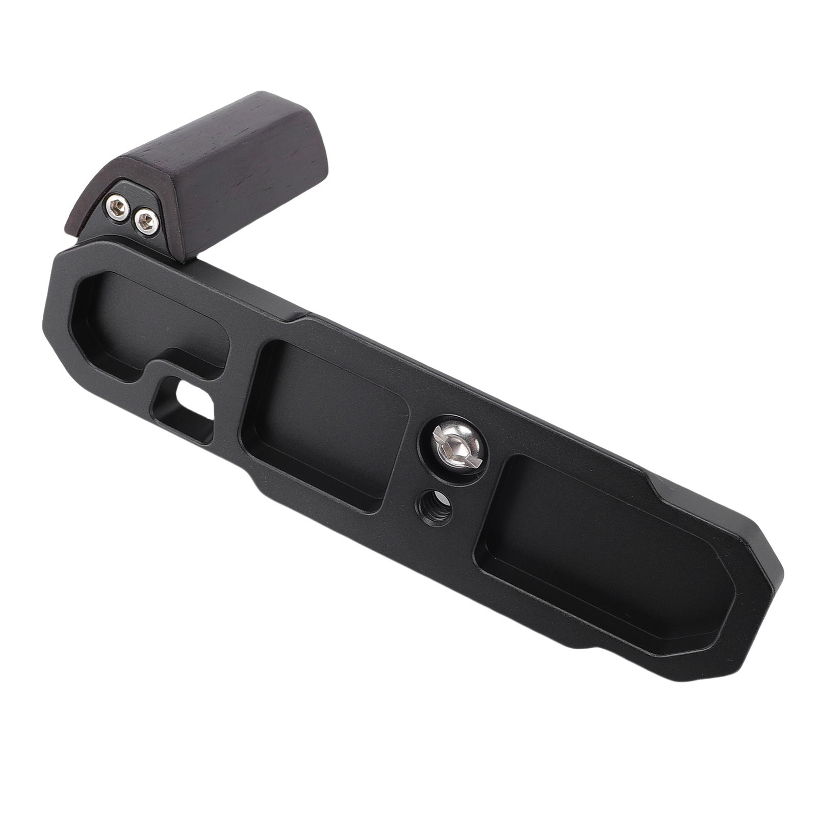 An L-shaped Wooden Handgrip With Quick-release Plate And Aluminum Alloy Base