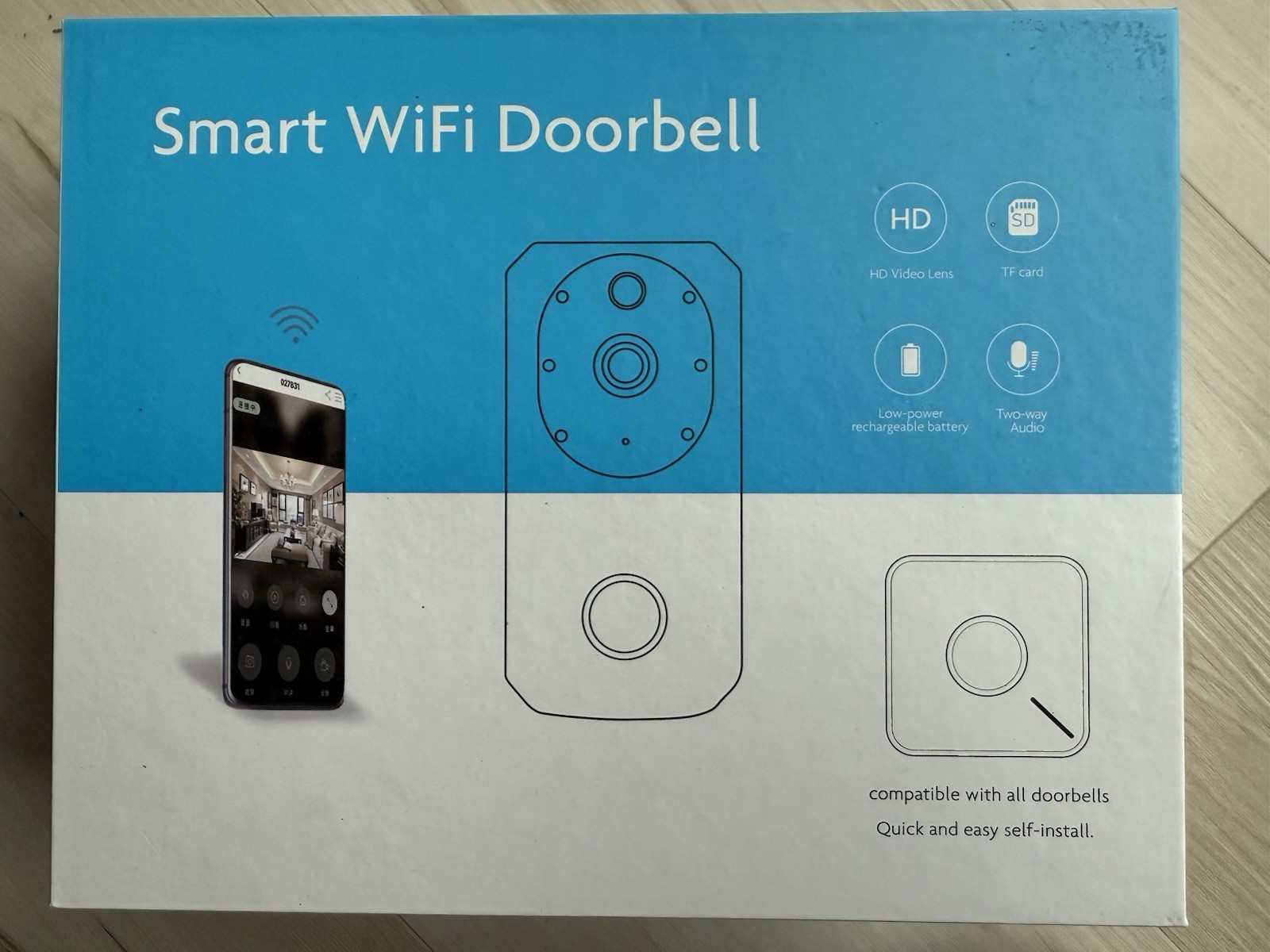 NEW Campark DB20-T Wireless Video Doorbell WiFi 1080p HD Smart Camera