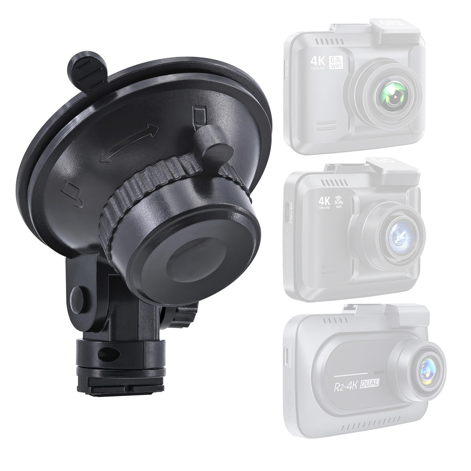 Suction Cup Mount for Rove R2-4K, R2-4K PRO, R2-4K Dual, Stealth 4K, Stealth 4K