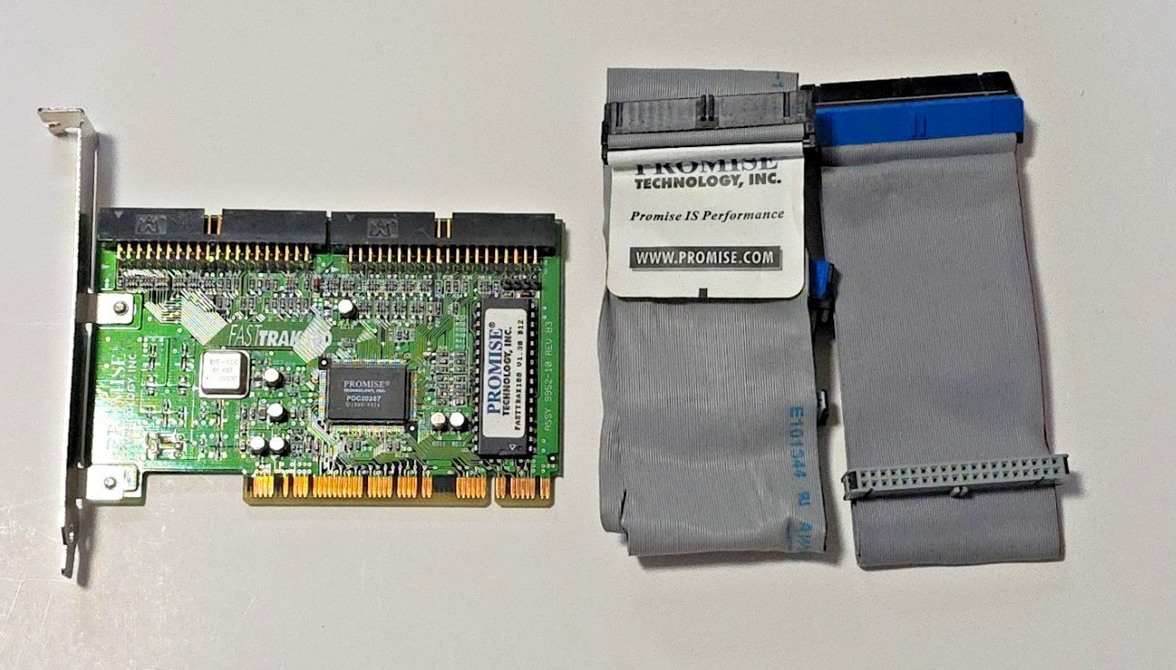 Promise Technology Fast Trak100 IDEx2 Controller Card PCI Local Bus w cables