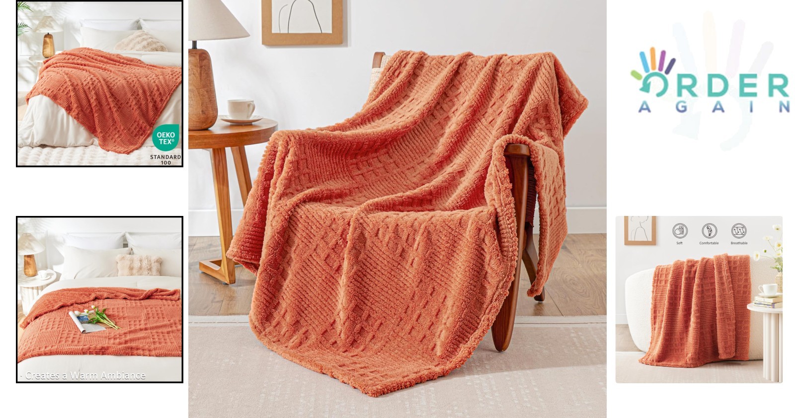 Fleece Throw Blanket Flannel 50x60 Waffle Patchwork Jacquard Cozy Soft