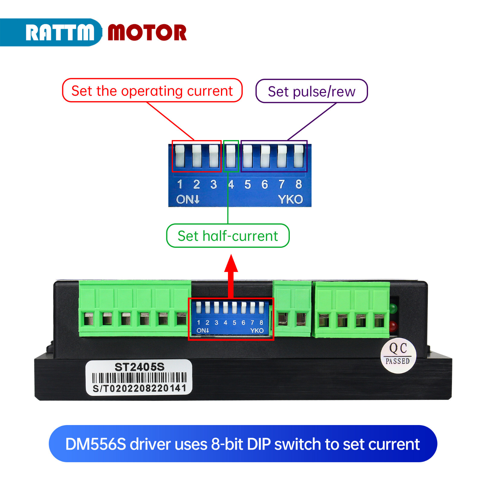 【US】 DM556S Stepper Motor Driver 20-50V DC 256 microstep 1-6A for Nema17/23/34