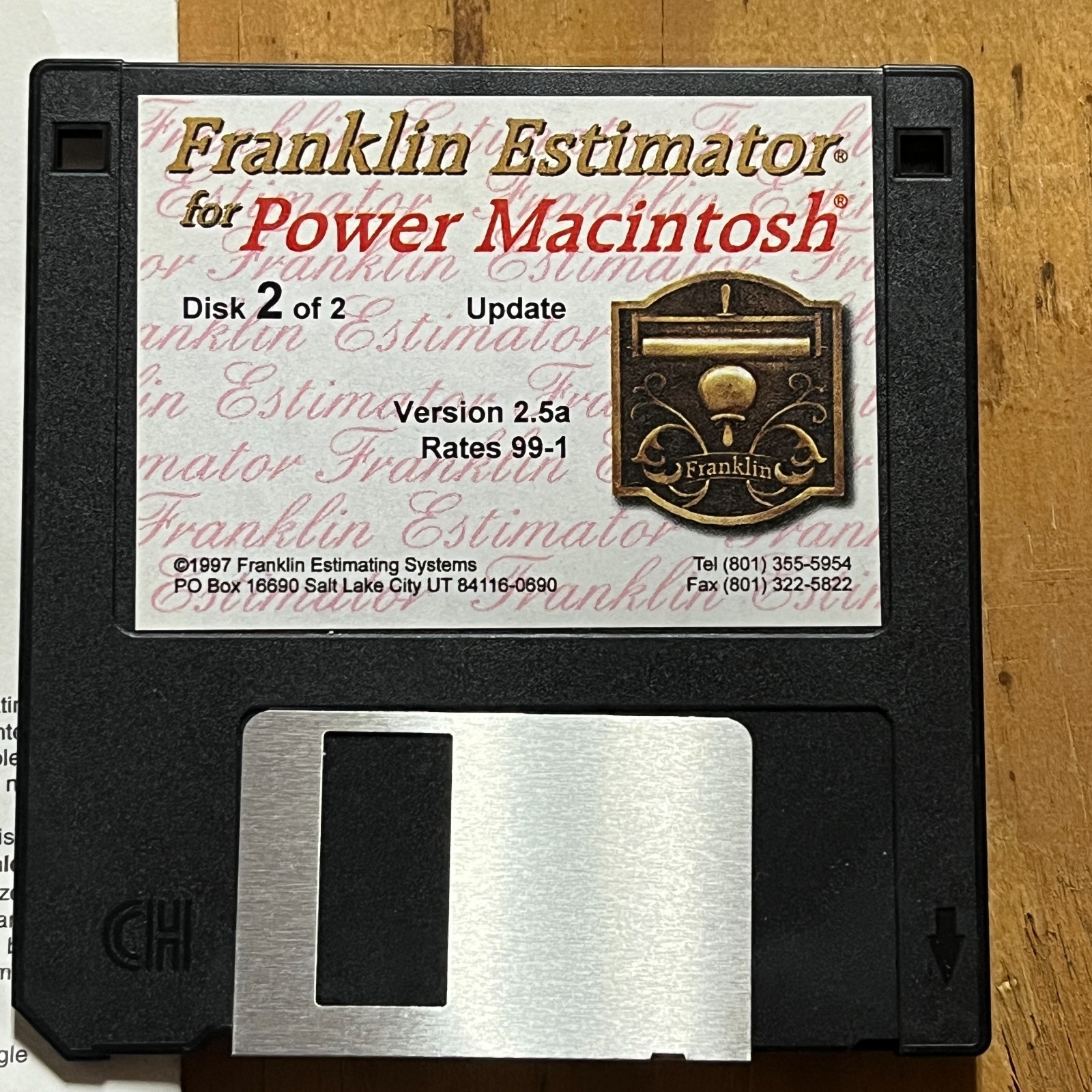 Franklin Estimator Version 2.5, 1994 3.5" Floppy Disk In Packaging For Macintosh