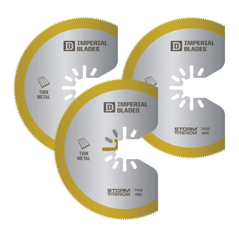 Imperial Blades One Fit 3-1/8In Storm Titanium Thin Metal Segment Blade 3Pc