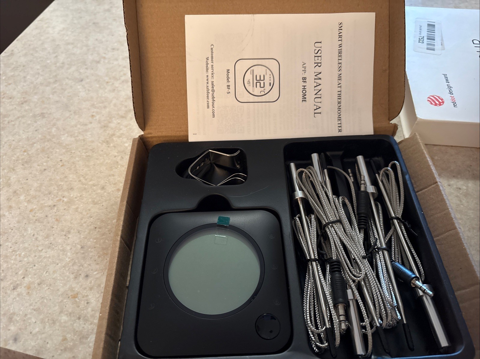 BFOUR Meat Thermometer Wireless Bluetooth, LCD Digital Meat Thermometer BF-5 EUC