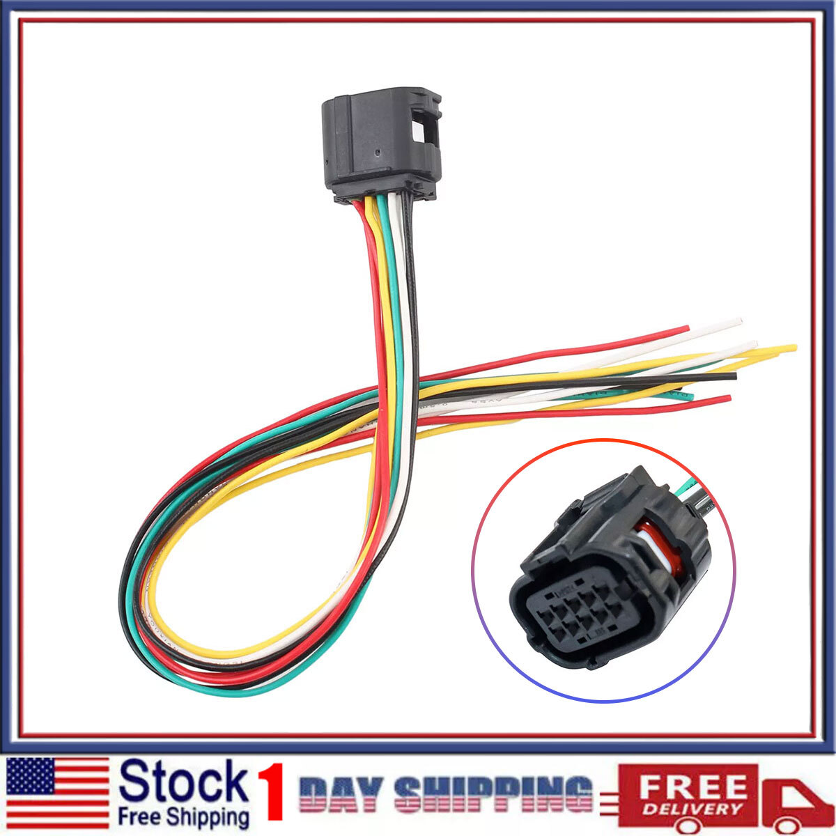 10 WAY Blind Spot Collision Radar Sensor Connector Pigtail for Toyota Tacoma