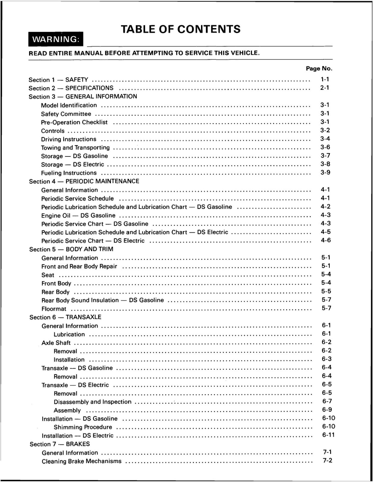 MAINTENANCE SERVICE REPAIR MANUAL FITS 1994 CLUB CAR DS GOLF CAR 1008B