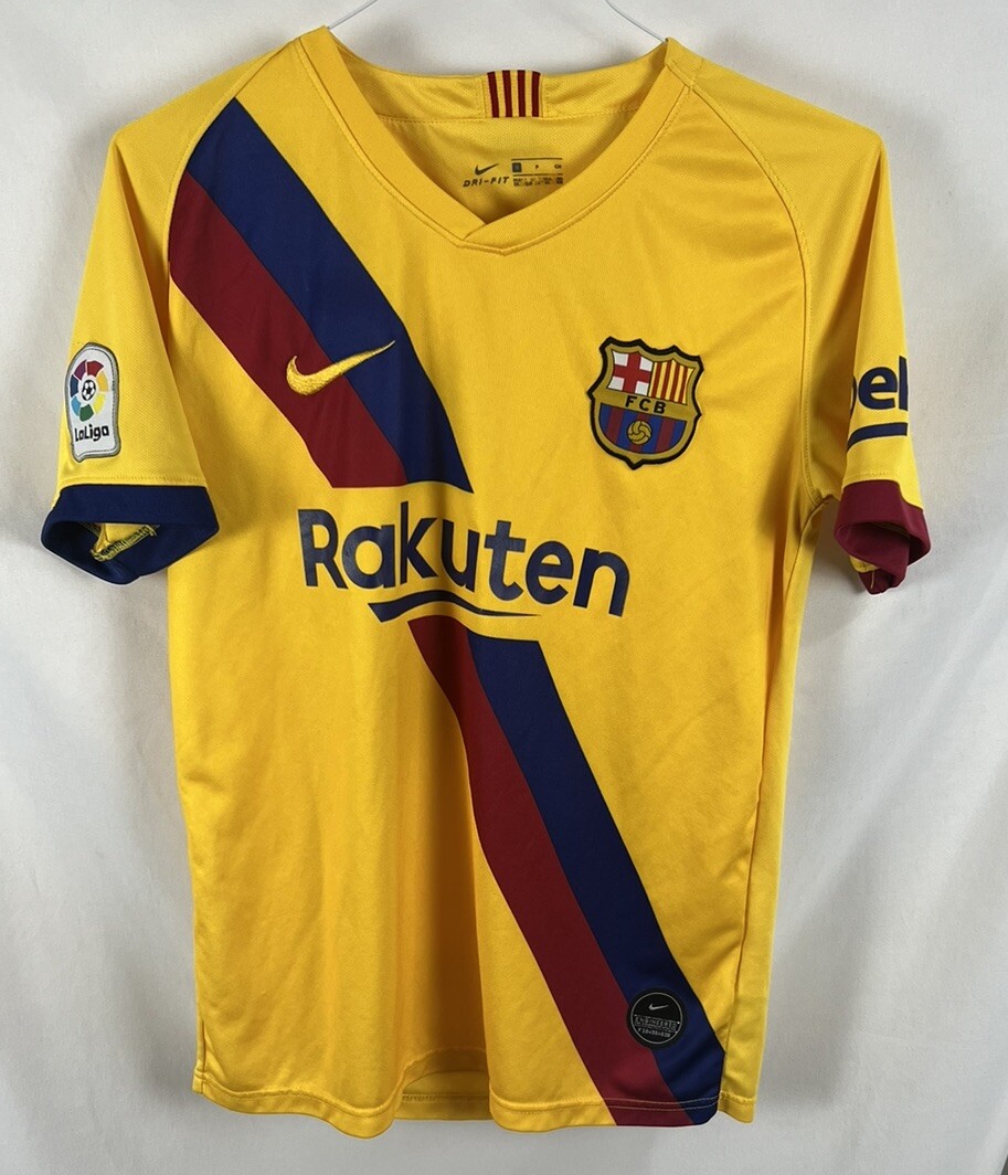 Nike Dri-Fit FCB Barcelona Rakuten Unicef Soccer Jersey LaLiga Small Yellow