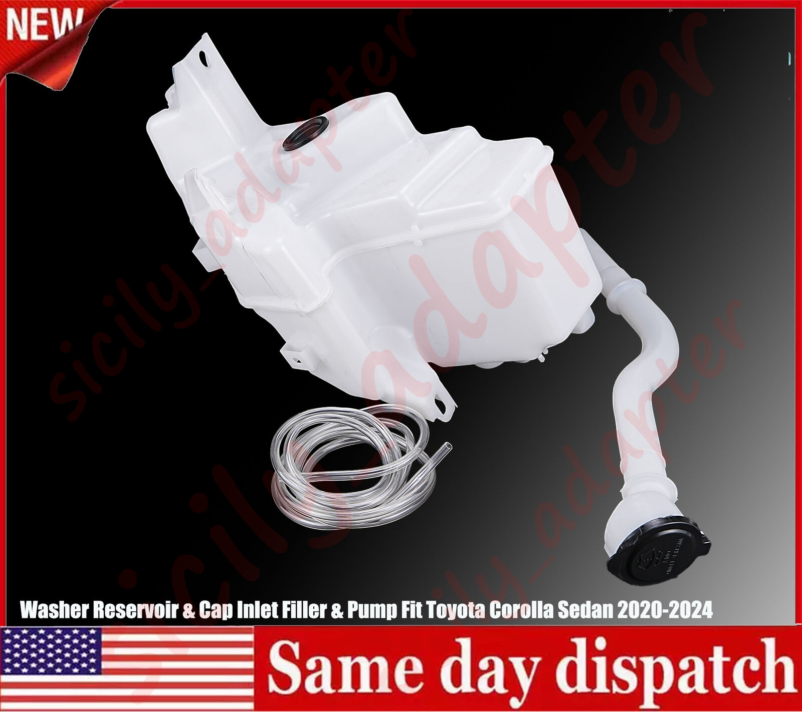 Washer Reservoir & Cap Inlet Filler & Pump Fit Toyota Corolla Sedan 2020-2024