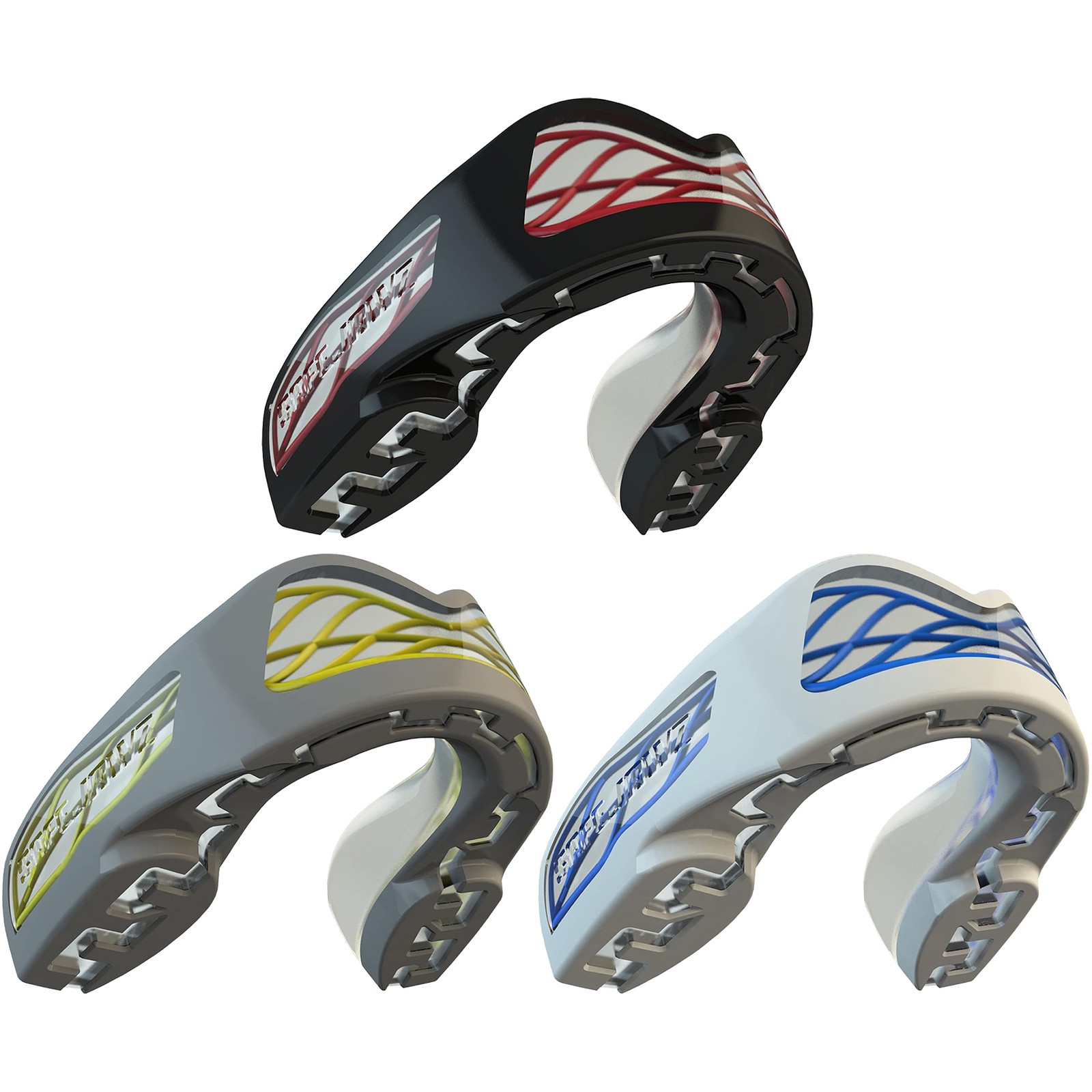 SafeJawz NITRO Sports Mouth Guard Shock Cage Triple Layer Mouth Guard with Case
