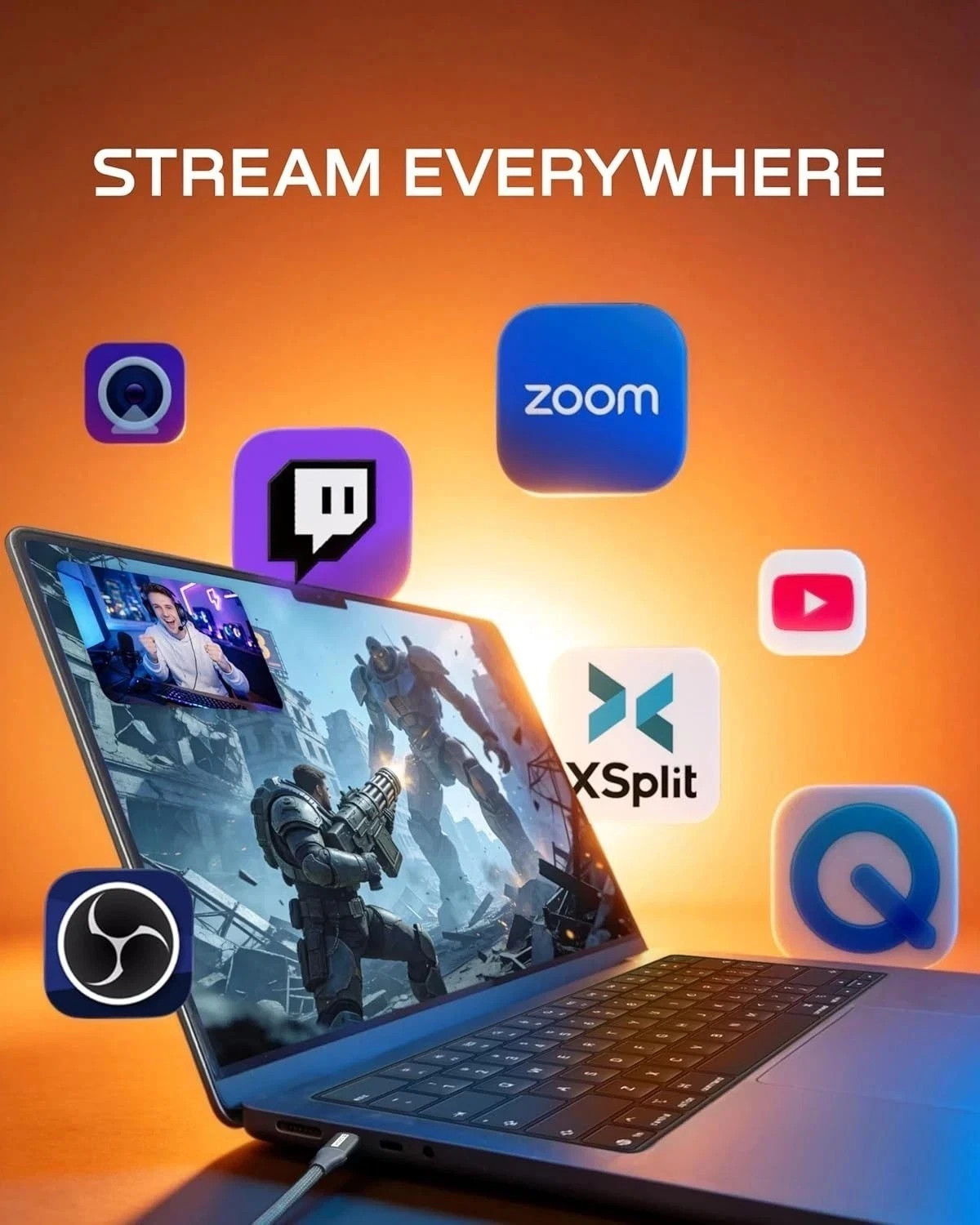 Genki ShadowCast 3 Pro, 4K60 USB-C Capture Card, Zero-Latency HDMI Passthrough