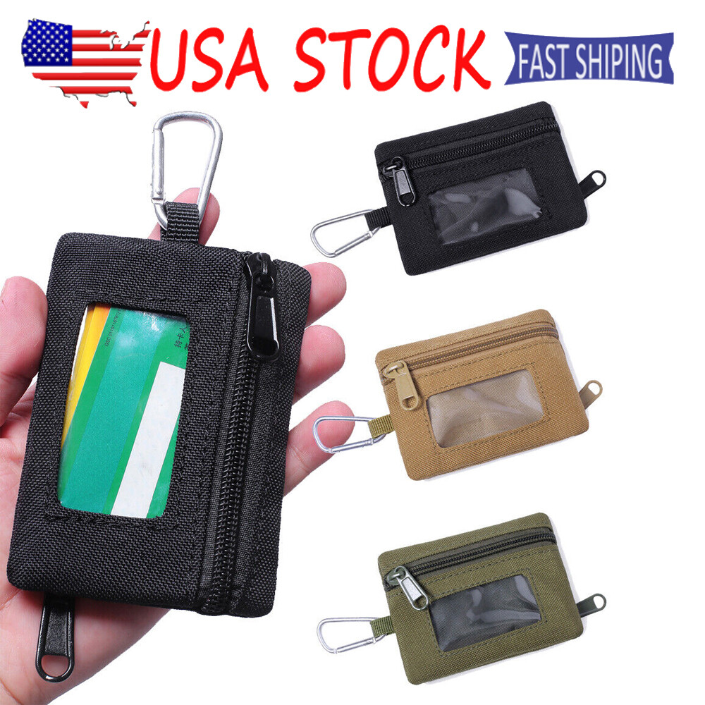 Tactical Wallet Key Holder Business Card Holder Credit Card Nylon Small Pouch US