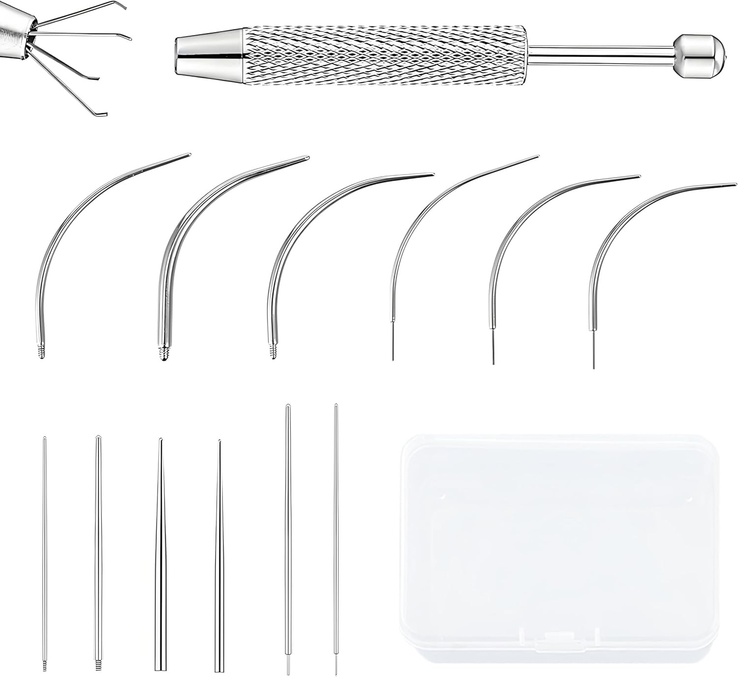12 PCS Piercing Taper Tool Set Professional Stainless Steel silvery