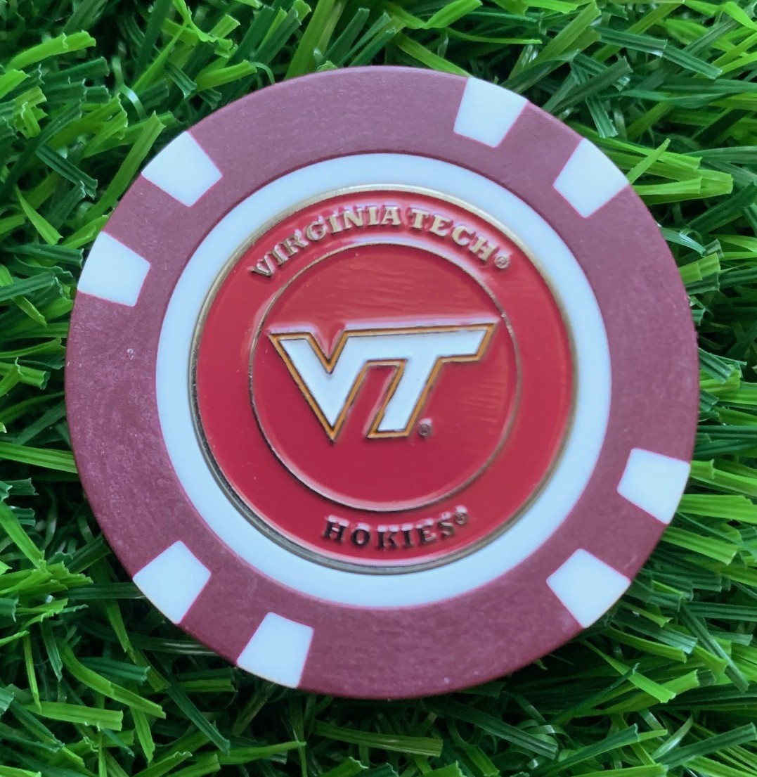 Virginia Tech Hokies Team Golf Magnetic Poker Chip with Golf Ball Marker