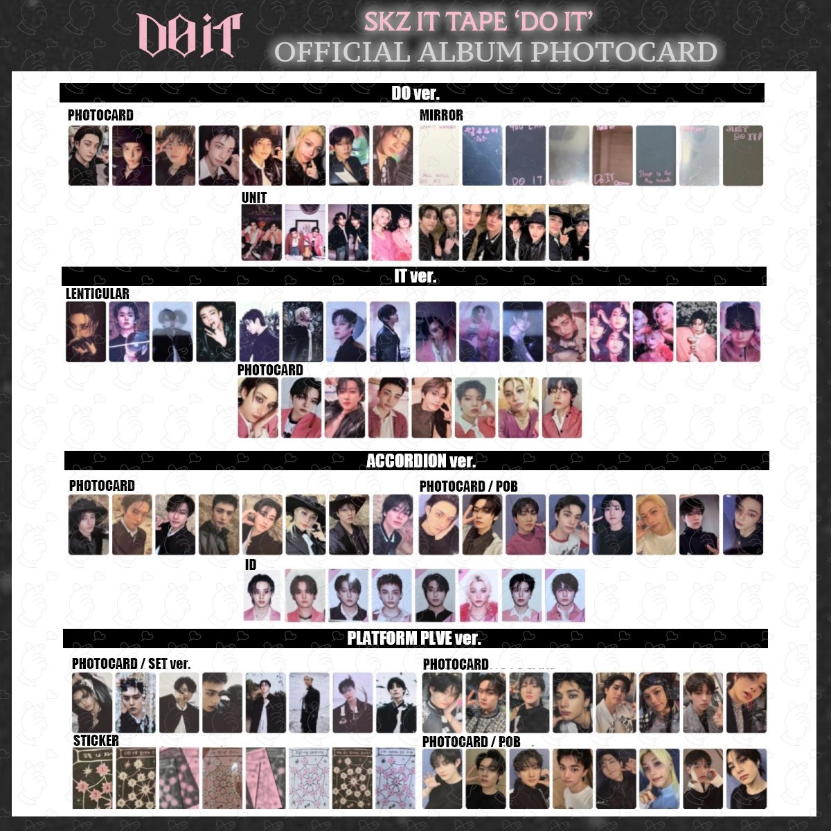 STRAY KIDS SKZ IT TAPE DO IT OFFICIAL ALBUM PHOTOCARD ACCORDION PLATFORM