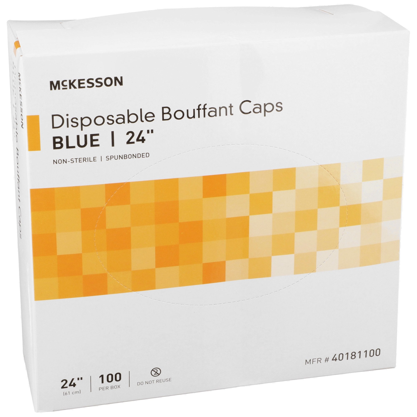 McKesson Blue Spunbond Bouffant Cap Disposable 40181100 100 per Box