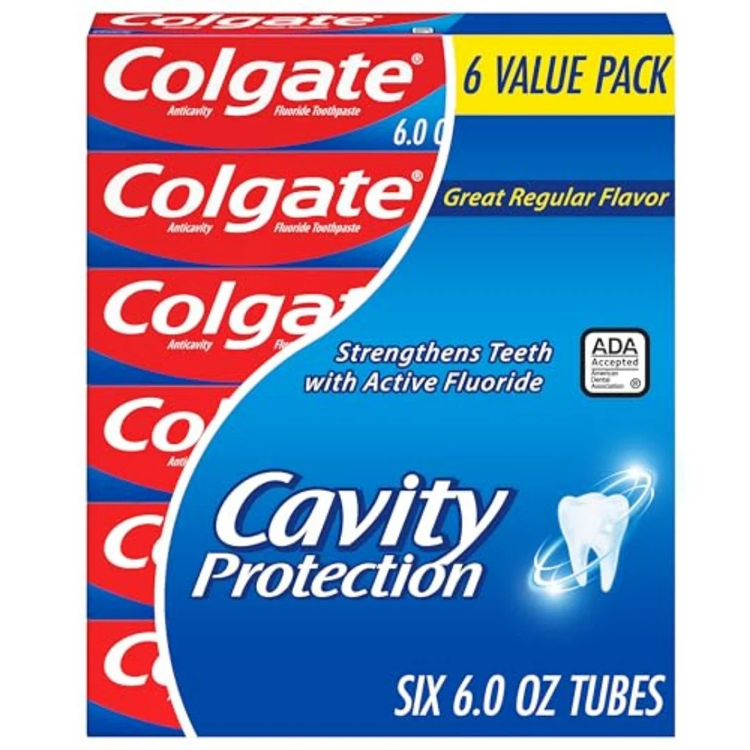 Colgate Cavity Protection Toothpaste with Fluoride, Minty Great Regular Flavor,