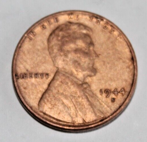 1944 S penny, error "L" in LIBERTY on rim
