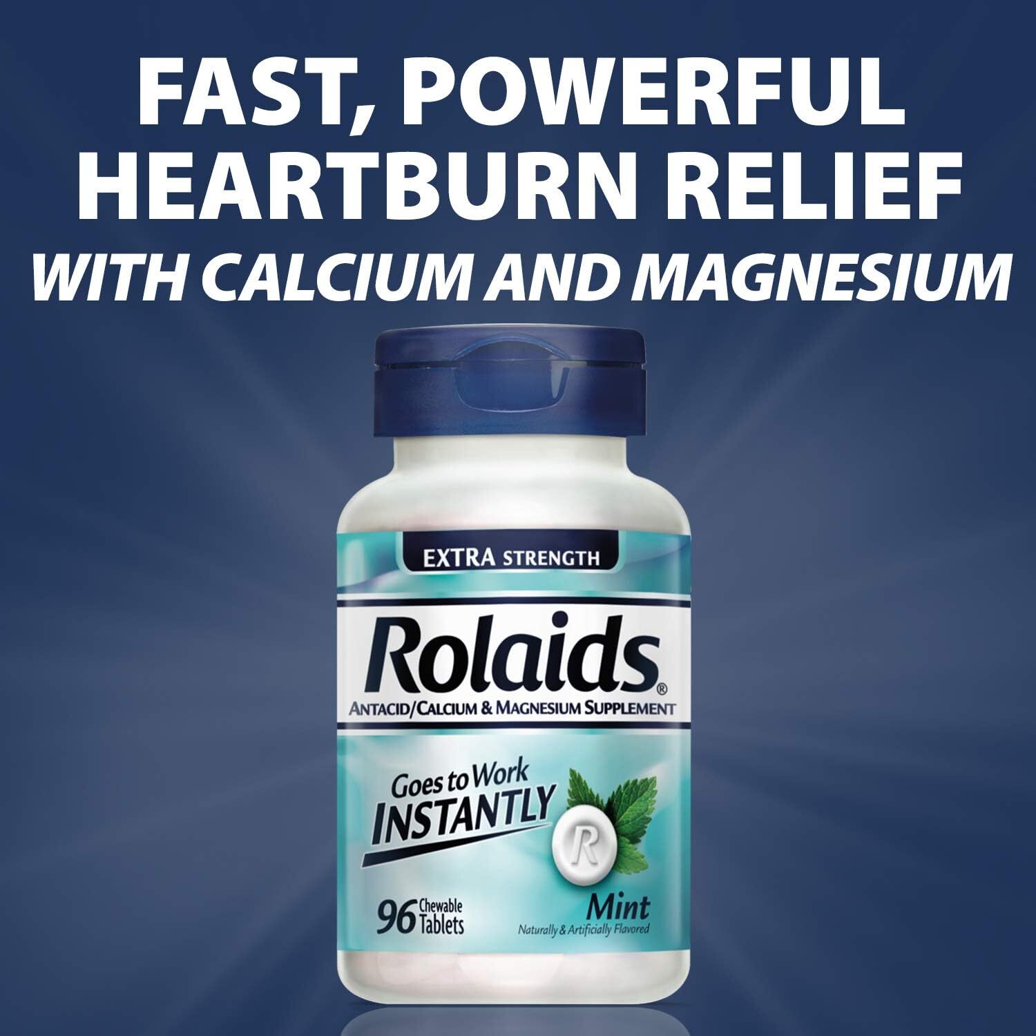 tRolaids Extra Strength Antacid, 96 Chewable Tablets, Mint Flavor, Extra Stre...