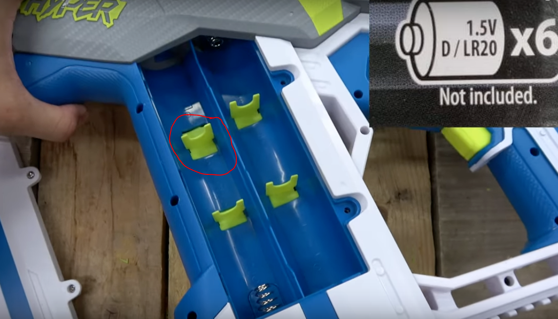 2x 18650 Li-Ion to 6D-Cell ADAPTER - Nerf Conversion
