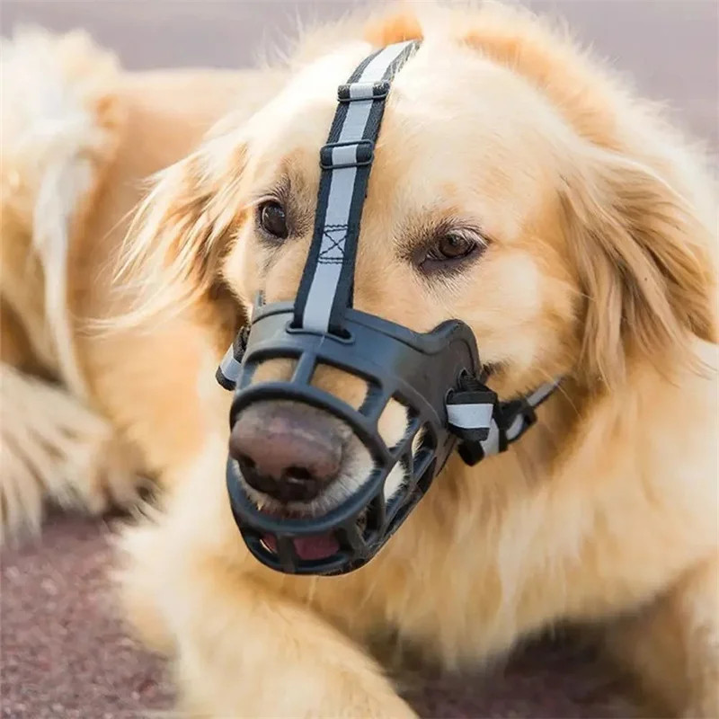 Adjustable Pet Dog Muzzle Anti-biting Chewing Mask Soft Silicone Breathable Dog