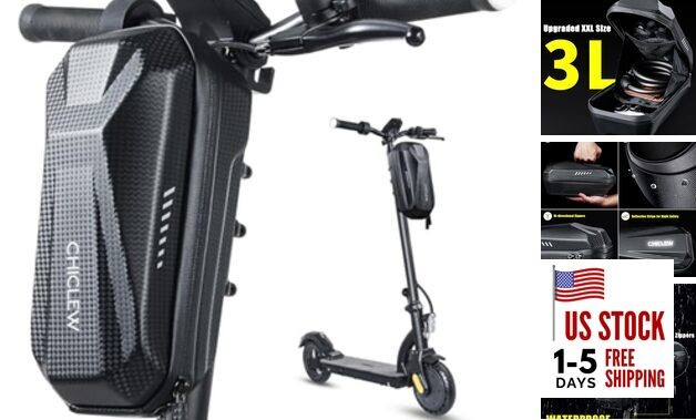 Portable Electric Scooter Bag, Quick Release Scooter Storage 3L Carbon Black