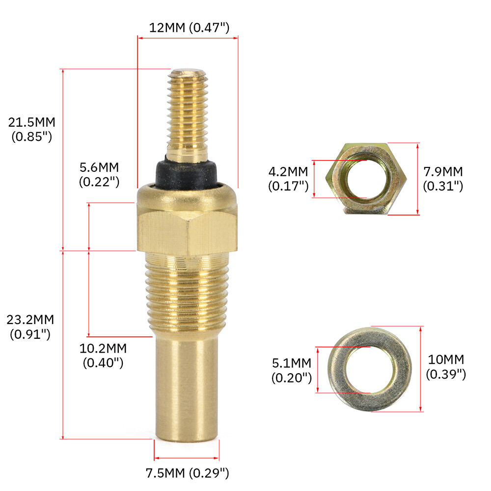 2pcs Water / Oil Temp Temperature 1/8 NPT Electrical Sender Sending Sensor Unit