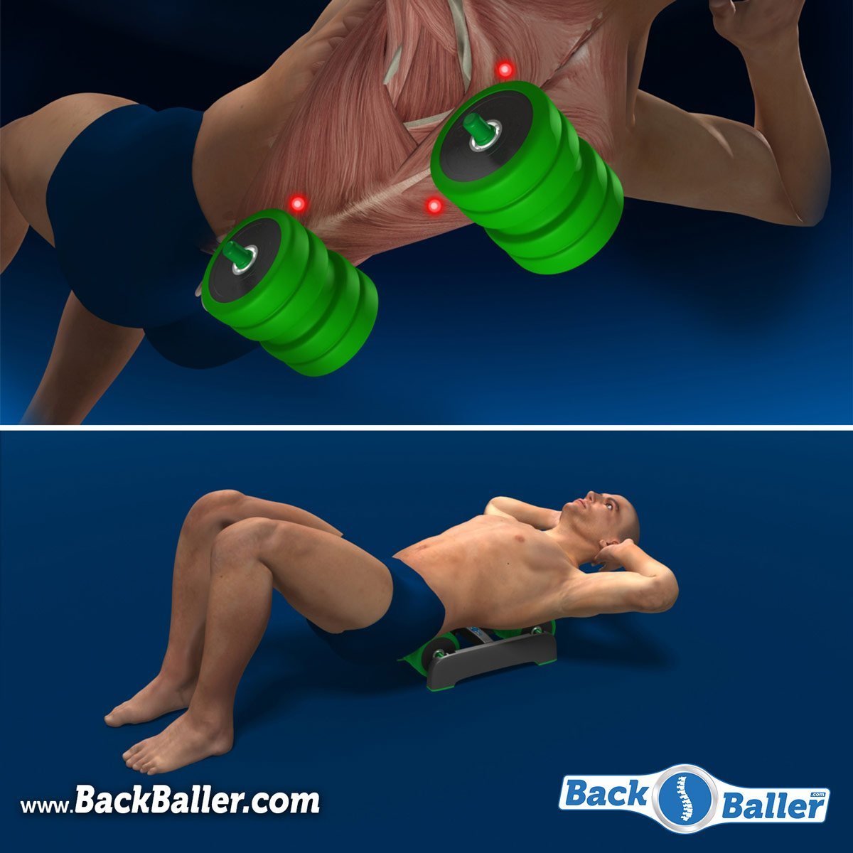 BackBaller: Dual-Mounted Foam Roller for focused muscle relief