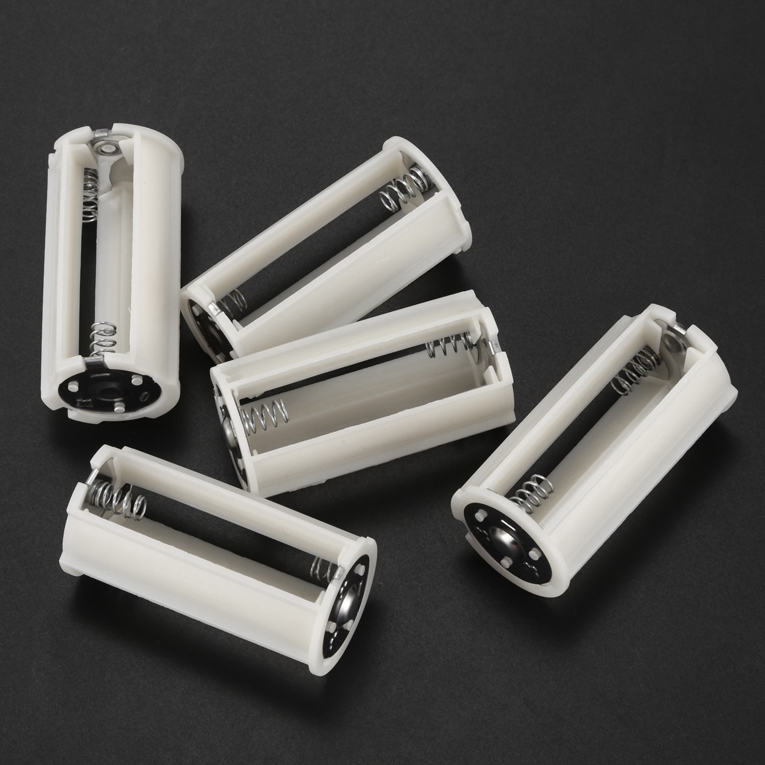 Serial Connection Cylindrical 3x 1.5V AA Battery Plastic Holder 5 Pcs E8P15099