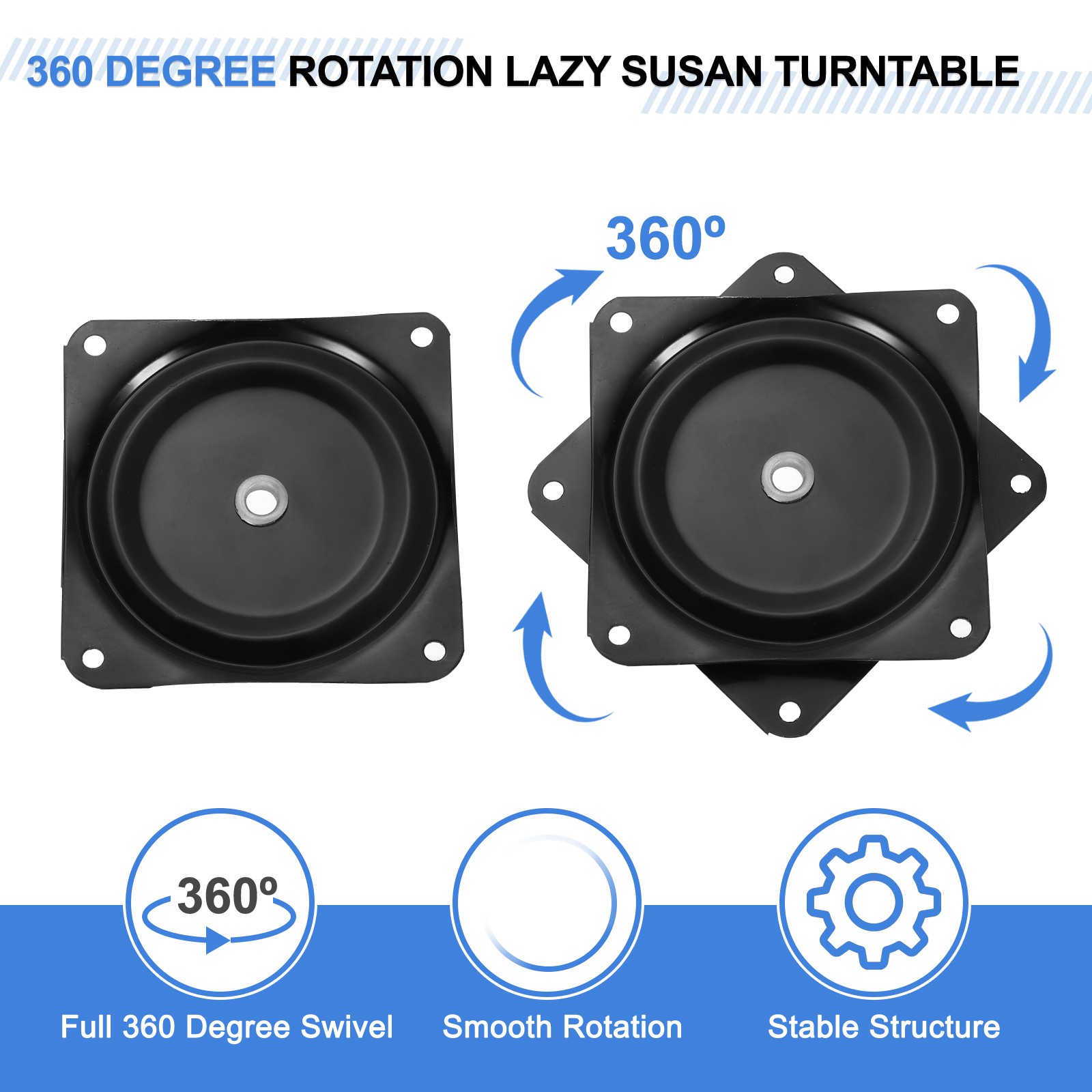 4" Bar Stool Swivel Replacement 360° Rotation Lazy Susan Turntable