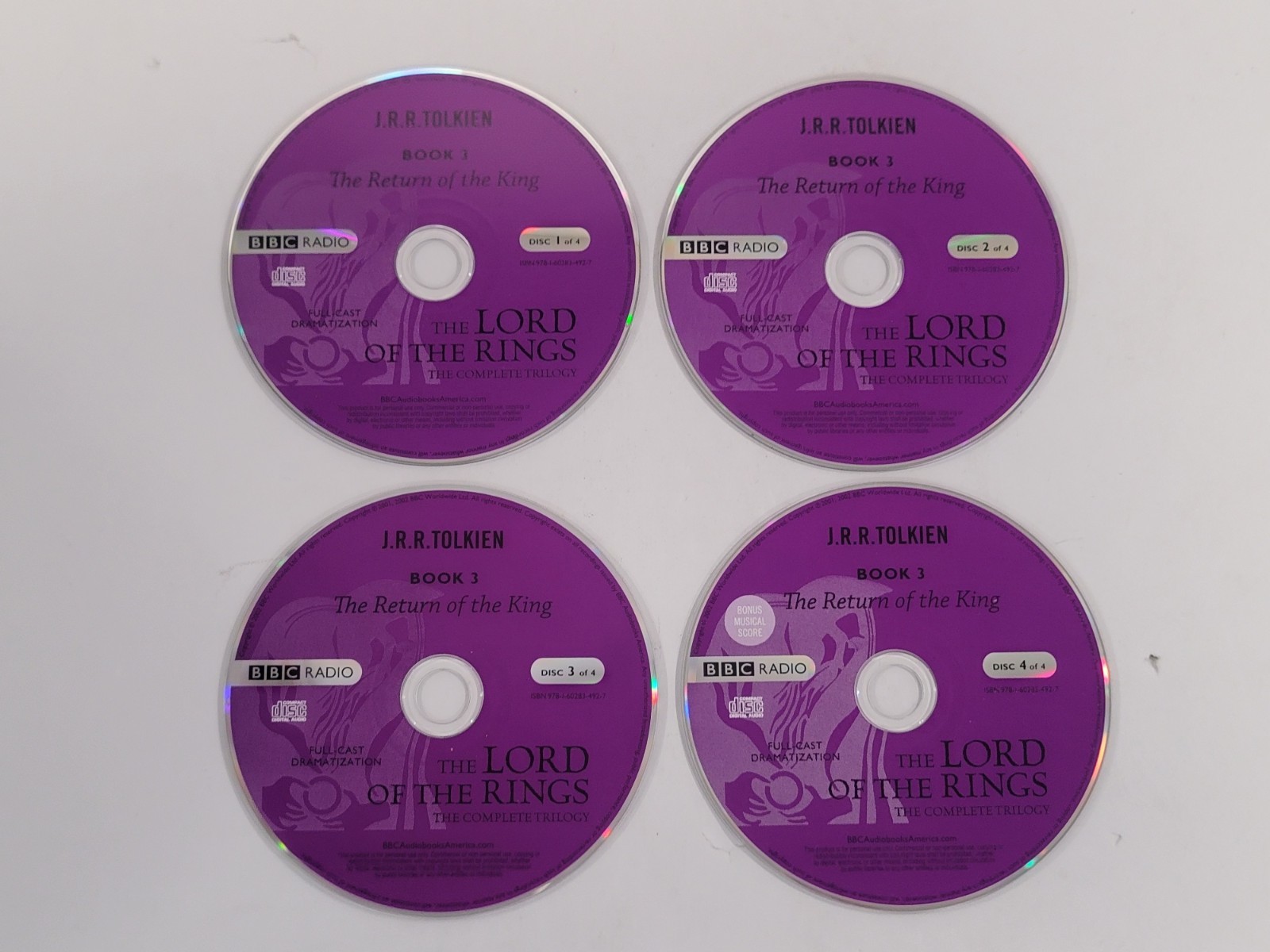 LOTR: RETURN OF THE KING | Audio Book by J.R.R. Tolkien | 4 Loose Audio CDs