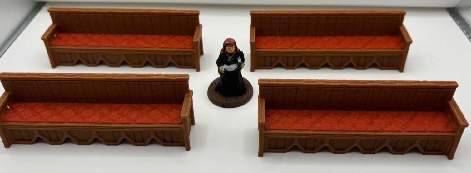 Church/Cathedral Furniture Set for Tabletop Gaming - Unpainted