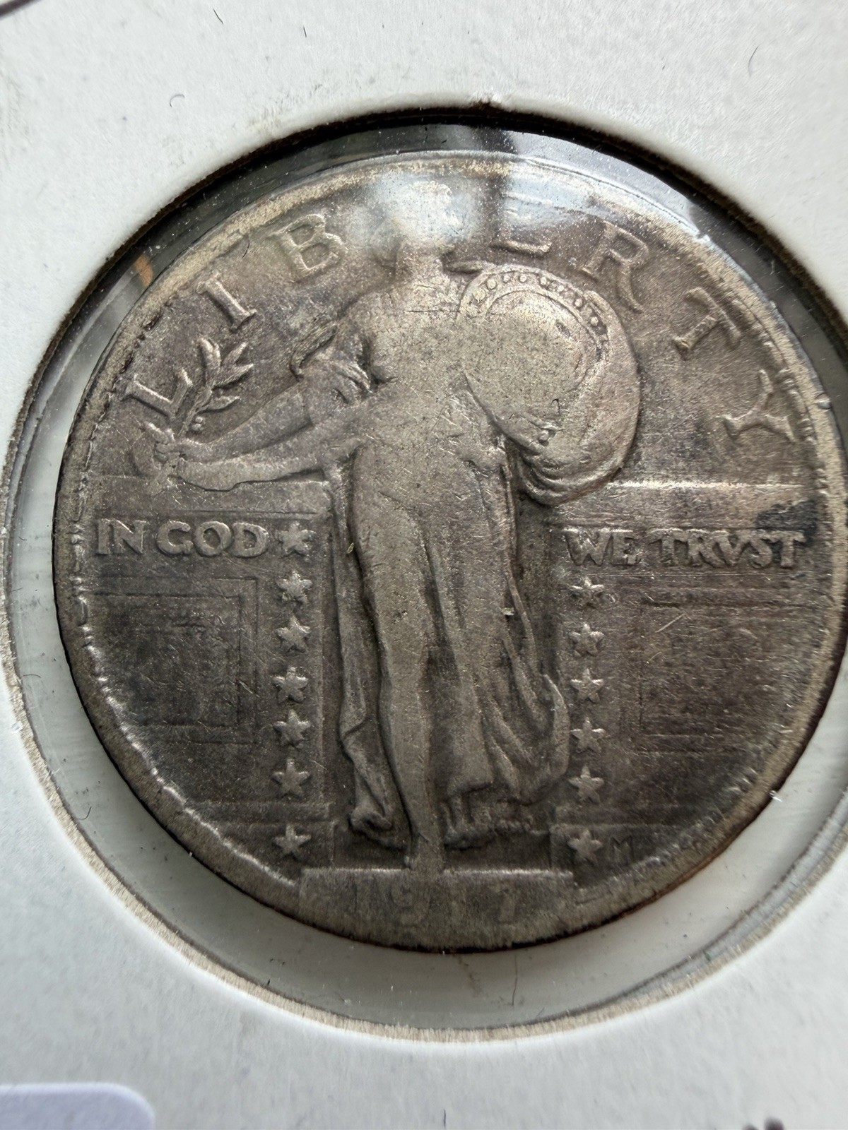 1917 Type 2 Standing Liberty Quarter With Readable Date!