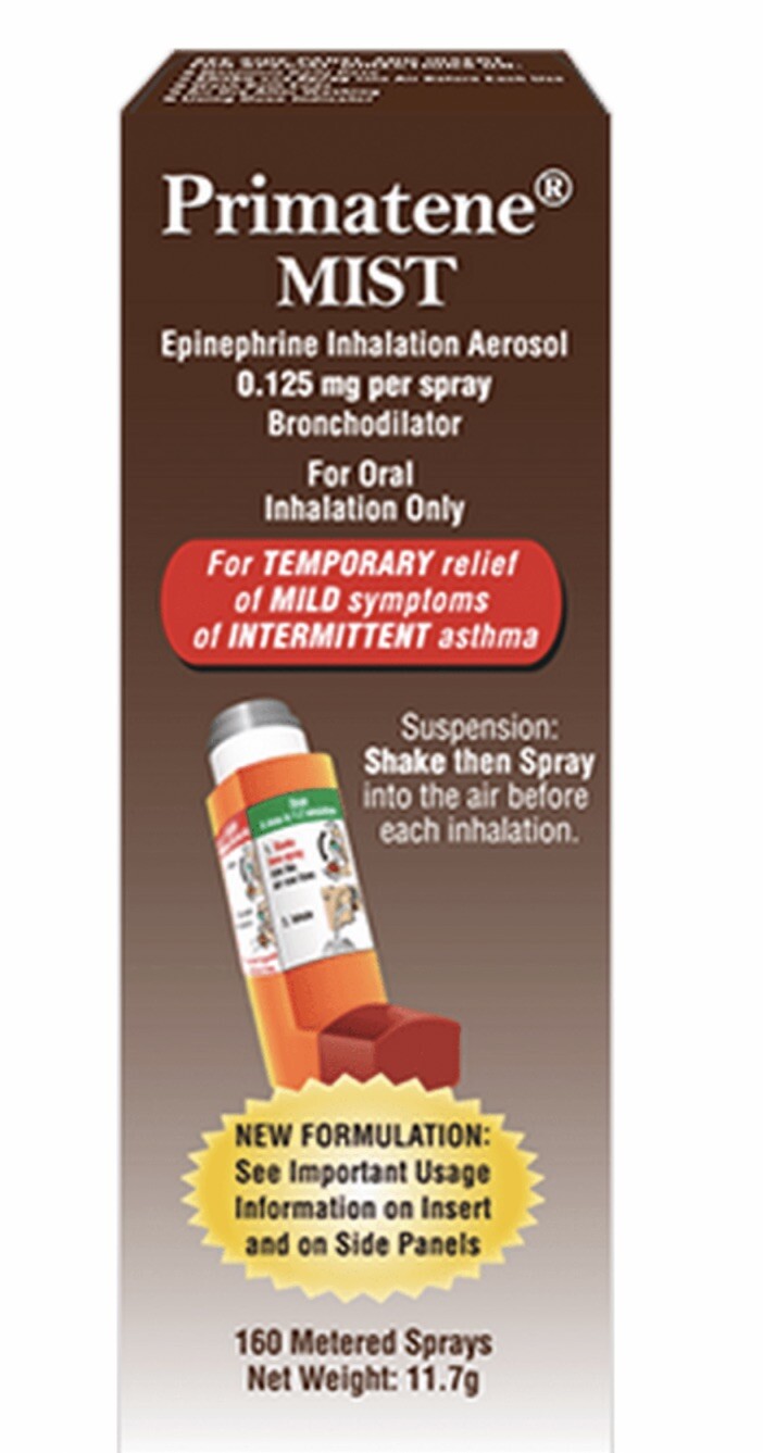 Primatene Mist Epinephrine Inhalation (JUST IN Exp2028 Aerosol 160 Relief Spray
